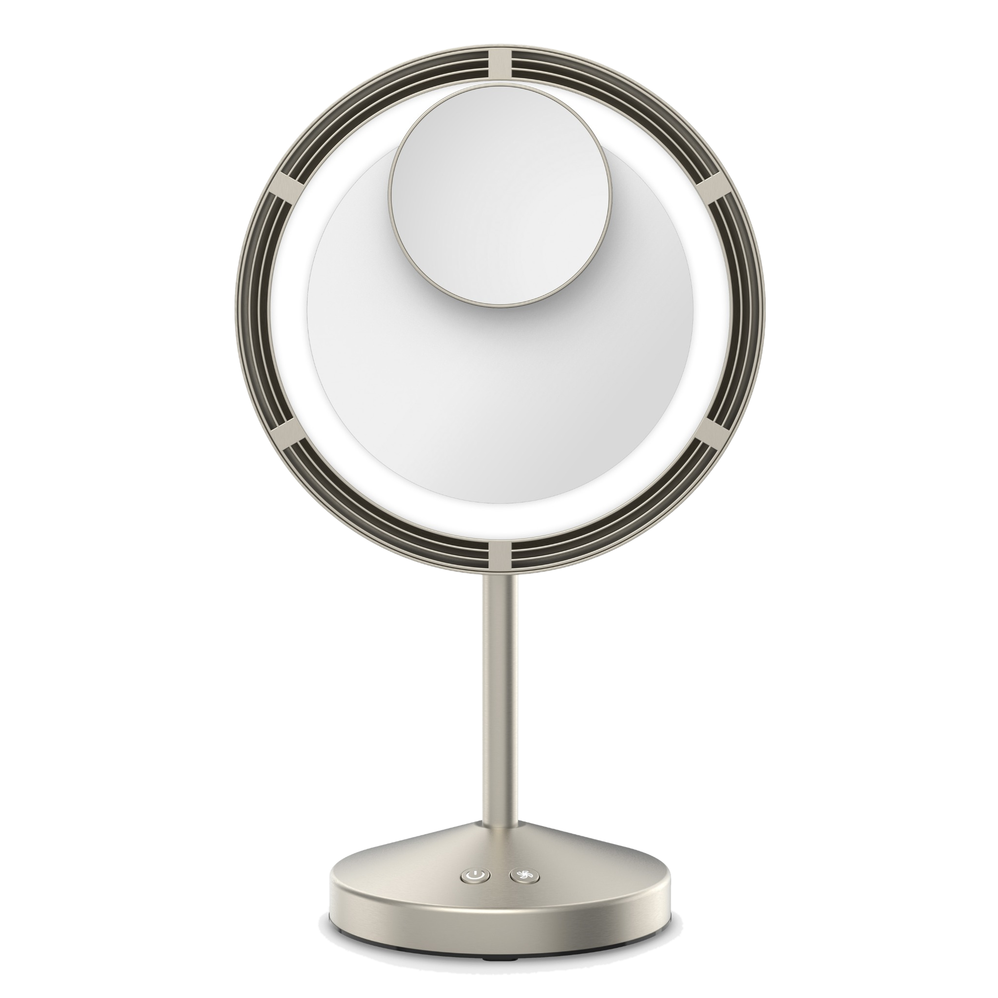 LED-Lighted Fan Mirror with Spot Magnification