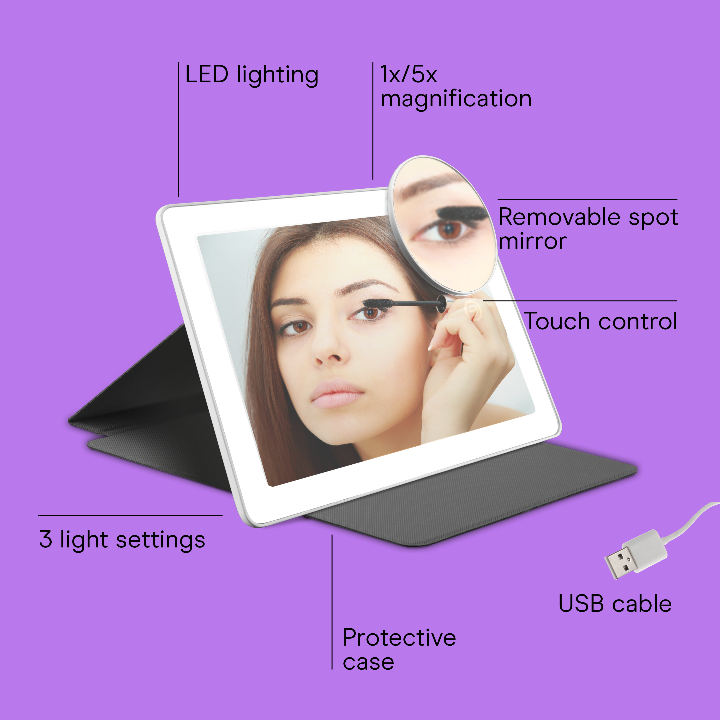 Rechargeable Tablet Mirror
