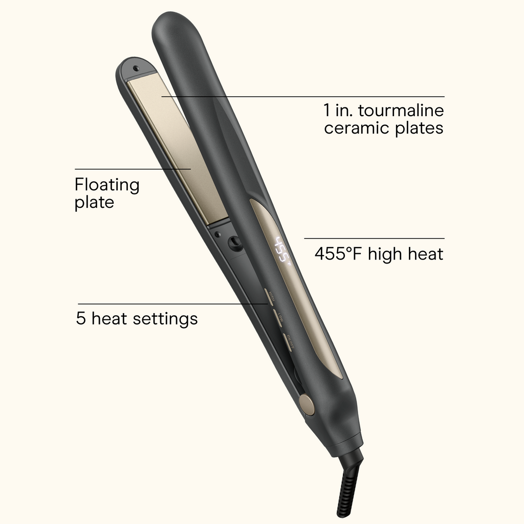 1" Tourmaline Ceramic Flat Iron