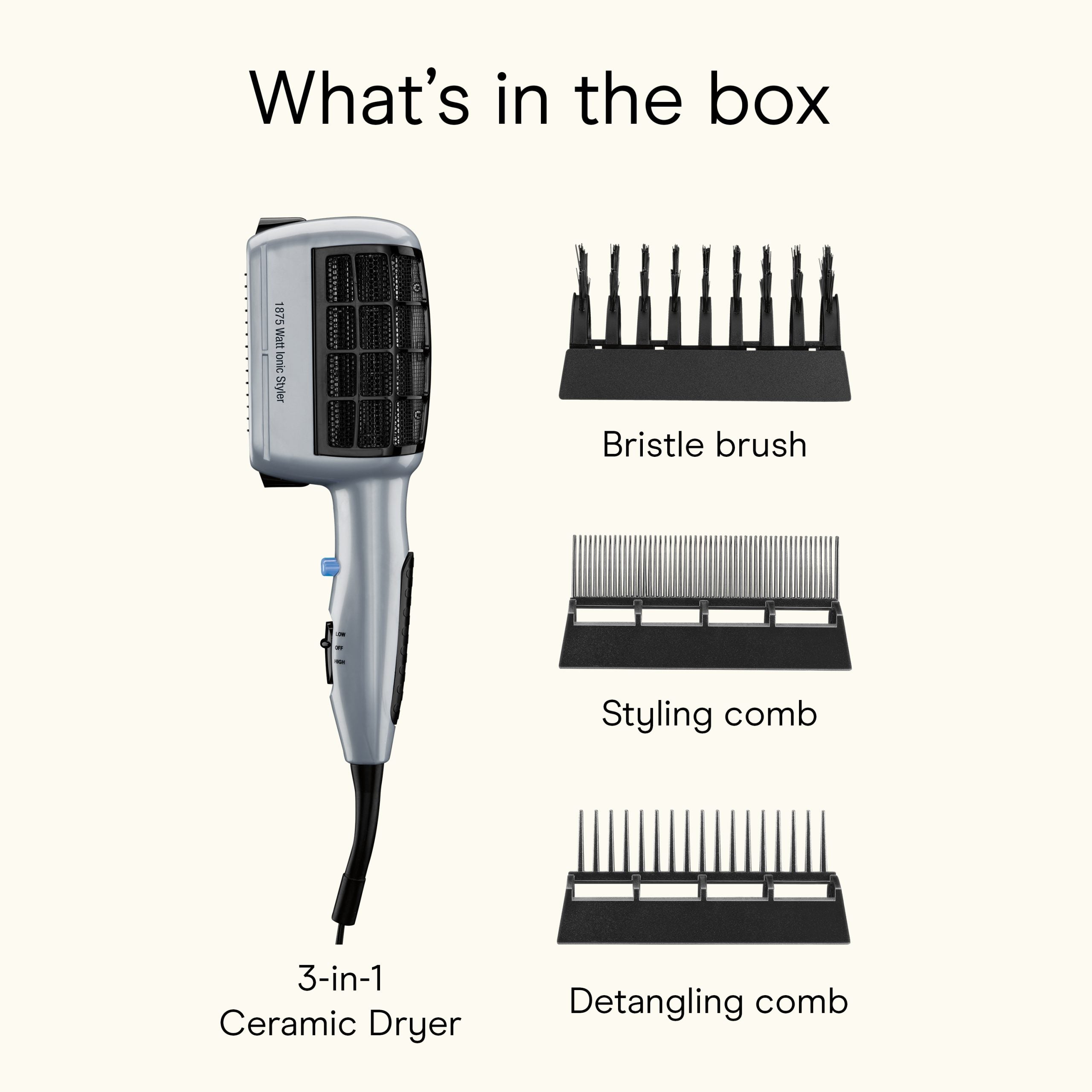 3-in-1 Styling Ionic Hair Dryer